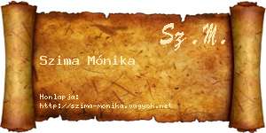 Szima Mónika névjegykártya